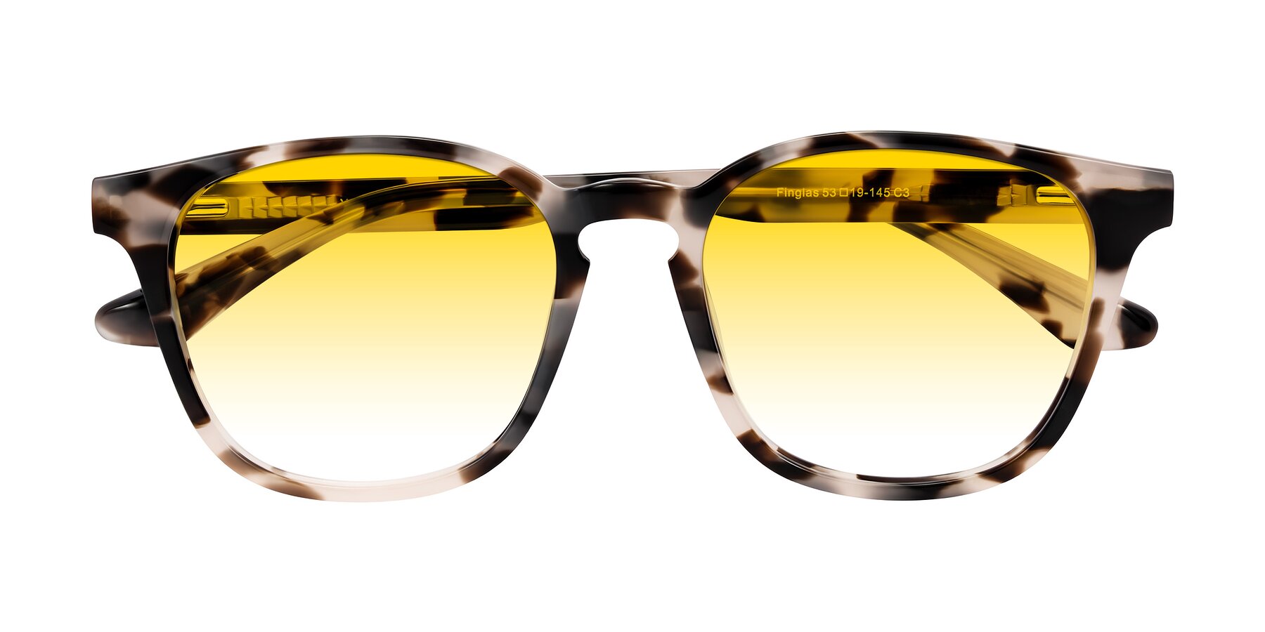 Folded Front of Finglas in Ivory Tortoise with Yellow Gradient Lenses