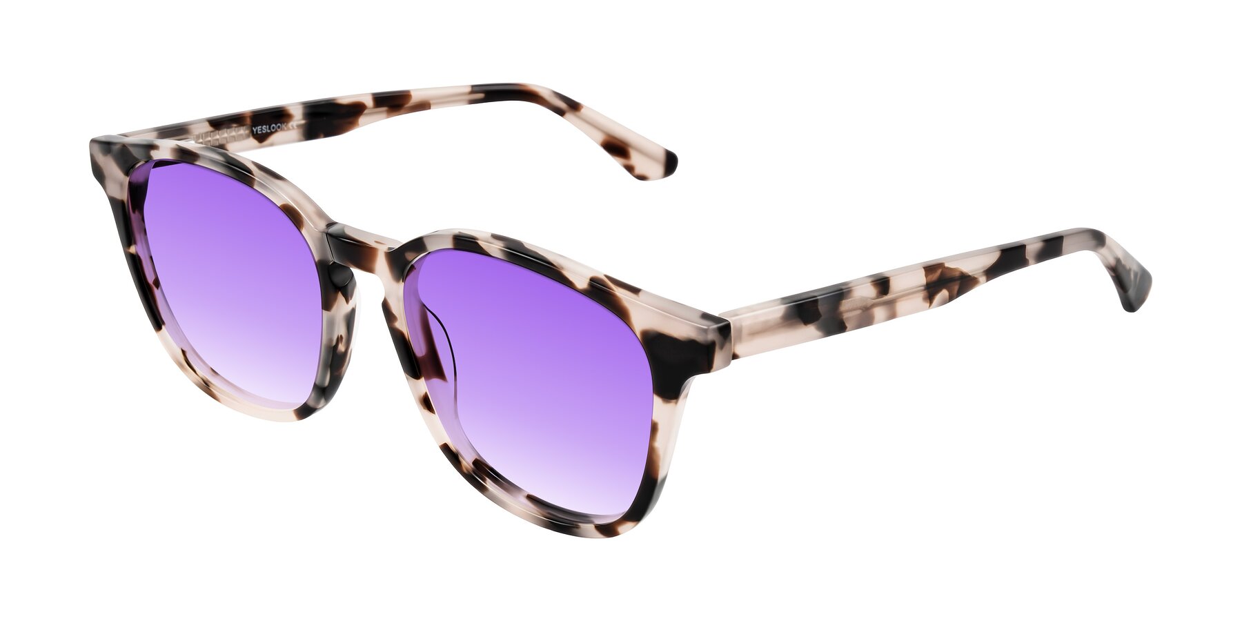 Angle of Finglas in Ivory Tortoise with Purple Gradient Lenses