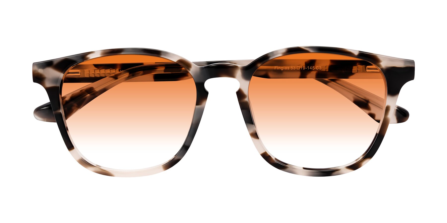 Folded Front of Finglas in Ivory Tortoise with Orange Gradient Lenses