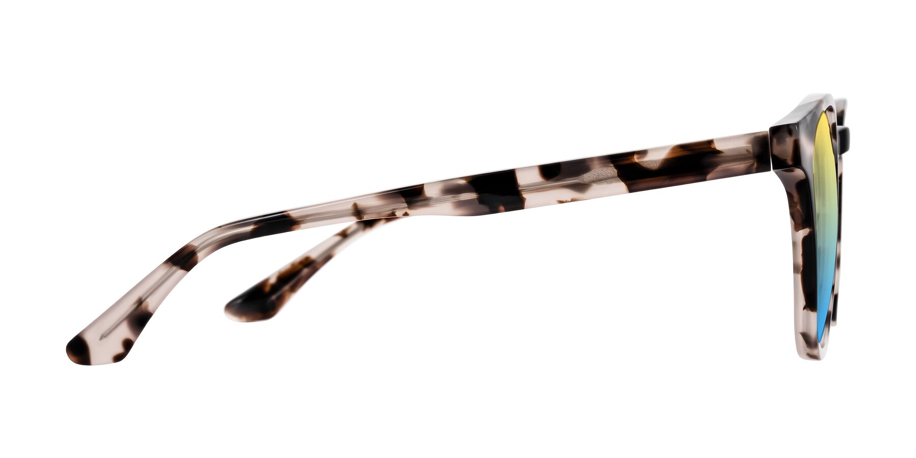 Side of Finglas in Ivory Tortoise with Yellow / Blue Gradient Lenses