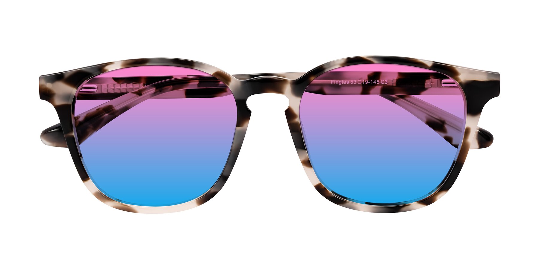 Folded Front of Finglas in Ivory Tortoise with Pink / Blue Gradient Lenses