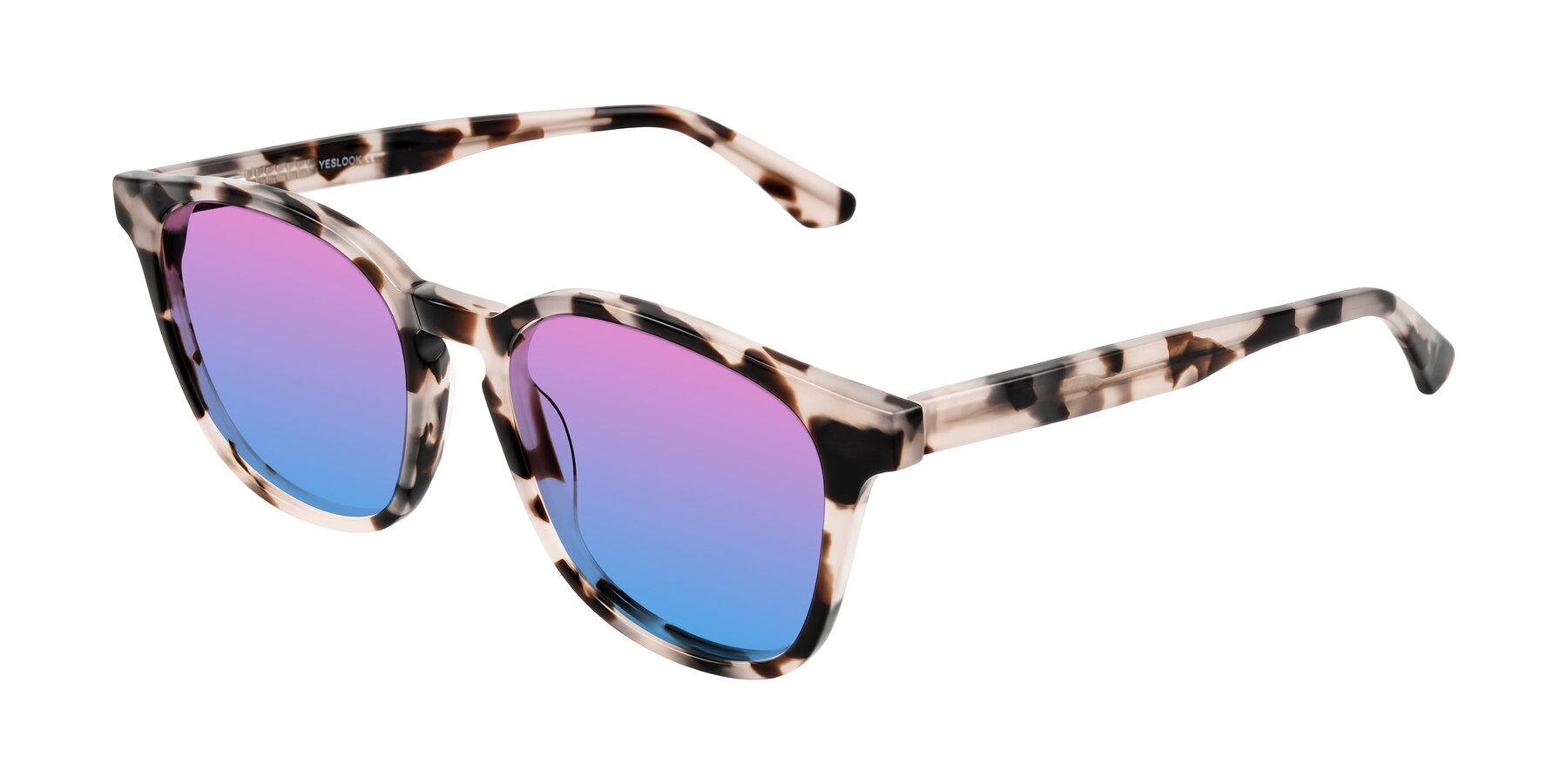 Angle of Finglas in Ivory Tortoise with Pink / Blue Gradient Lenses