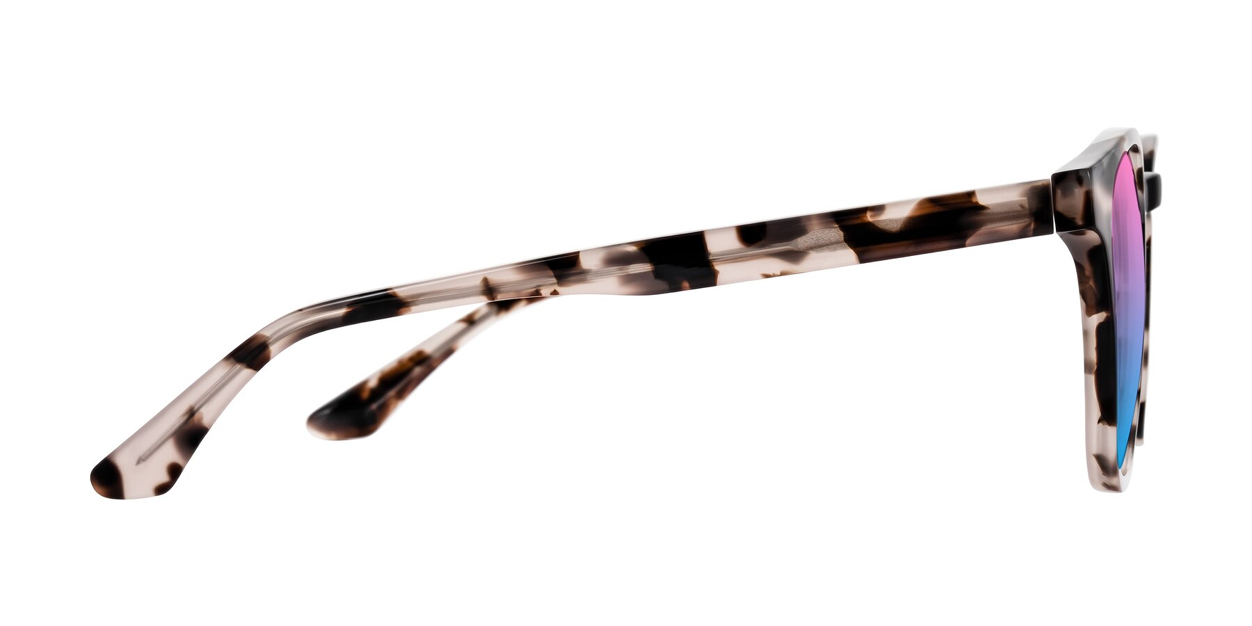 Side of Finglas in Ivory Tortoise with Pink / Blue Gradient Lenses