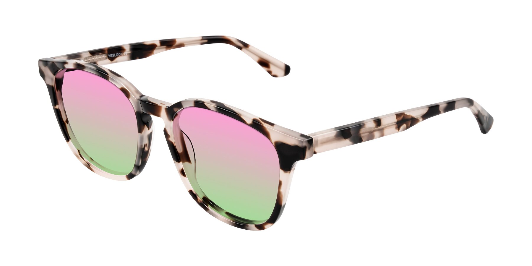 Angle of Finglas in Ivory Tortoise with Pink / Green Gradient Lenses