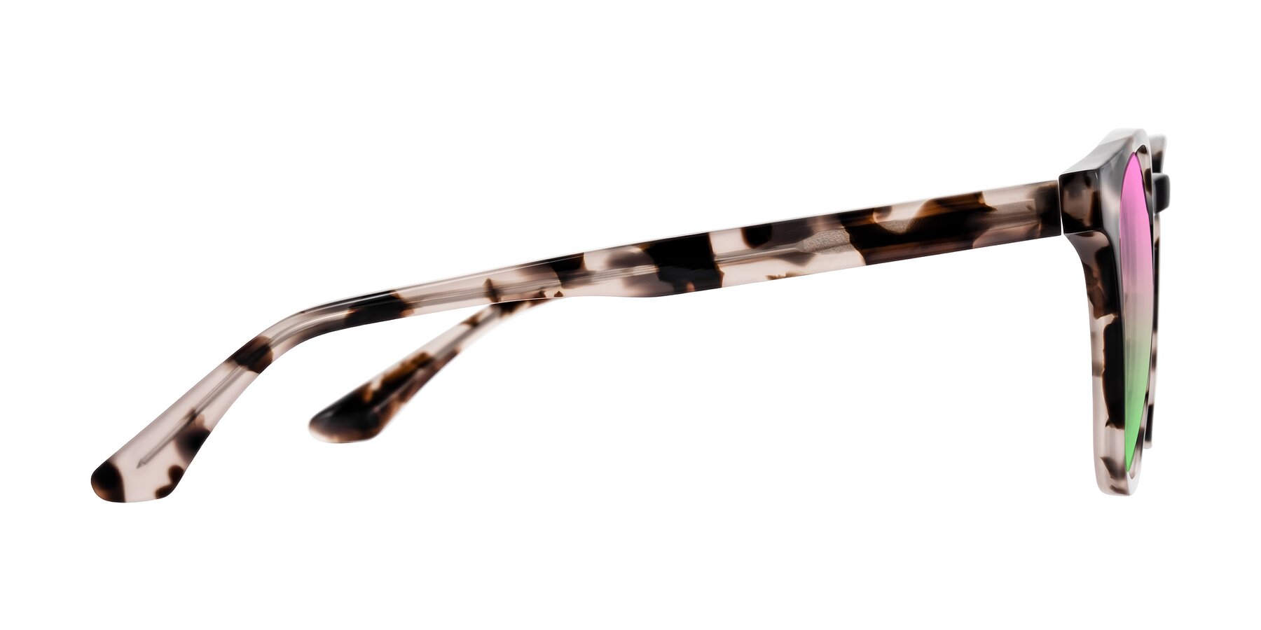 Side of Finglas in Ivory Tortoise with Pink / Green Gradient Lenses