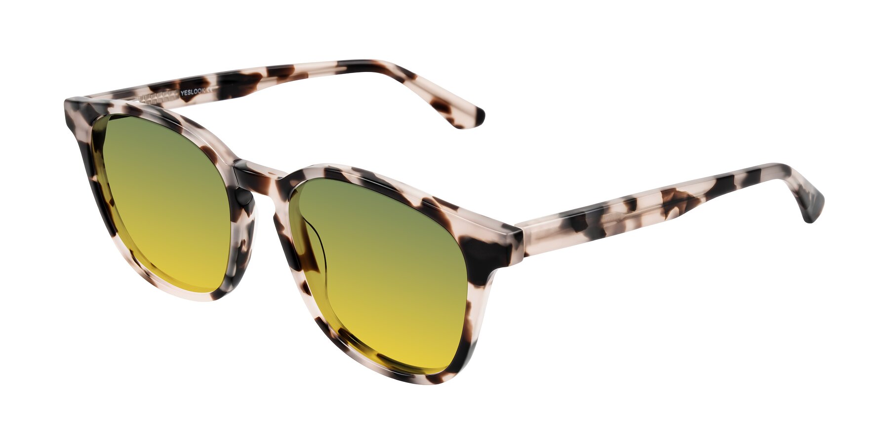 Angle of Finglas in Ivory Tortoise with Green / Yellow Gradient Lenses