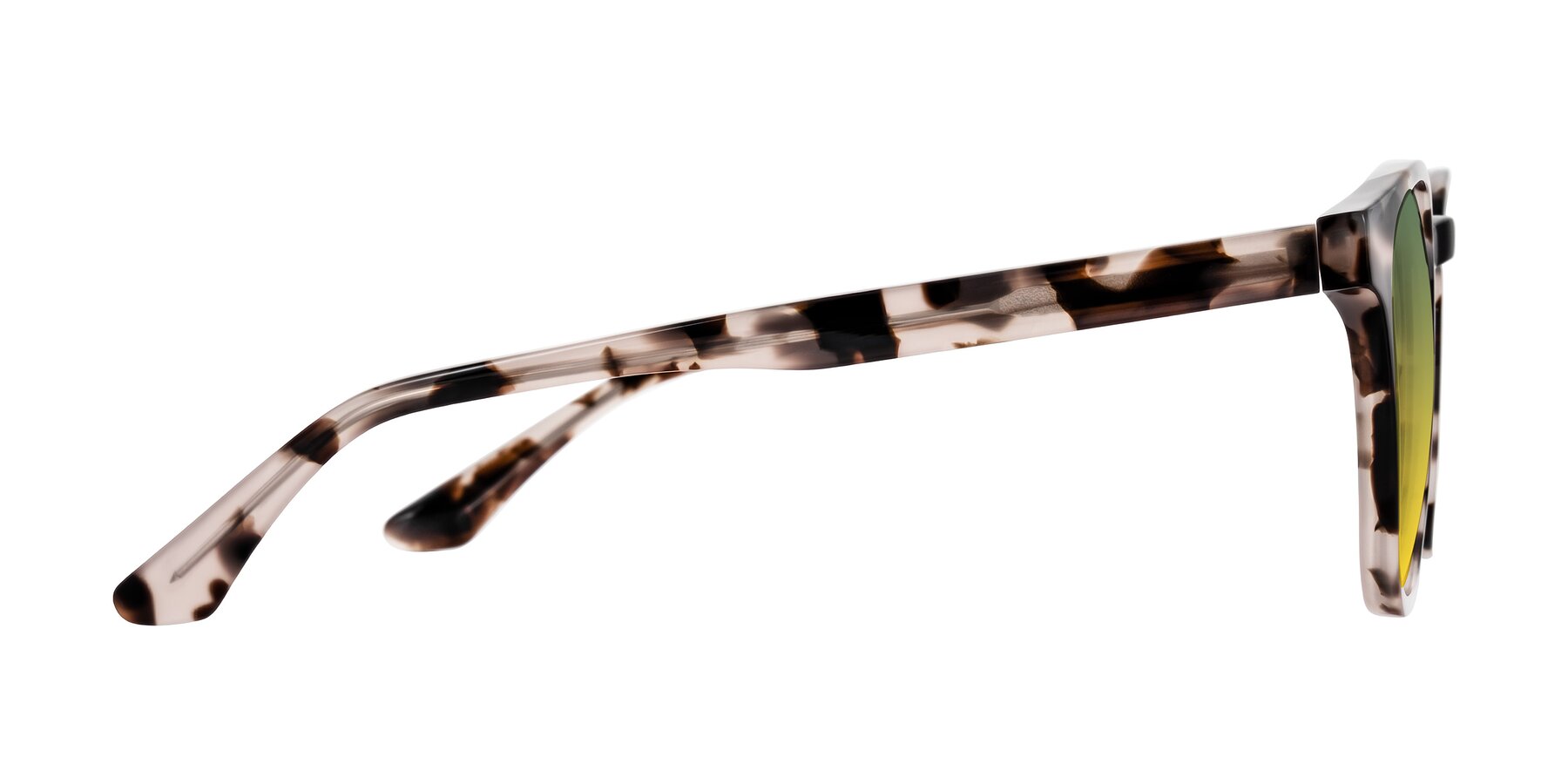 Side of Finglas in Ivory Tortoise with Green / Yellow Gradient Lenses
