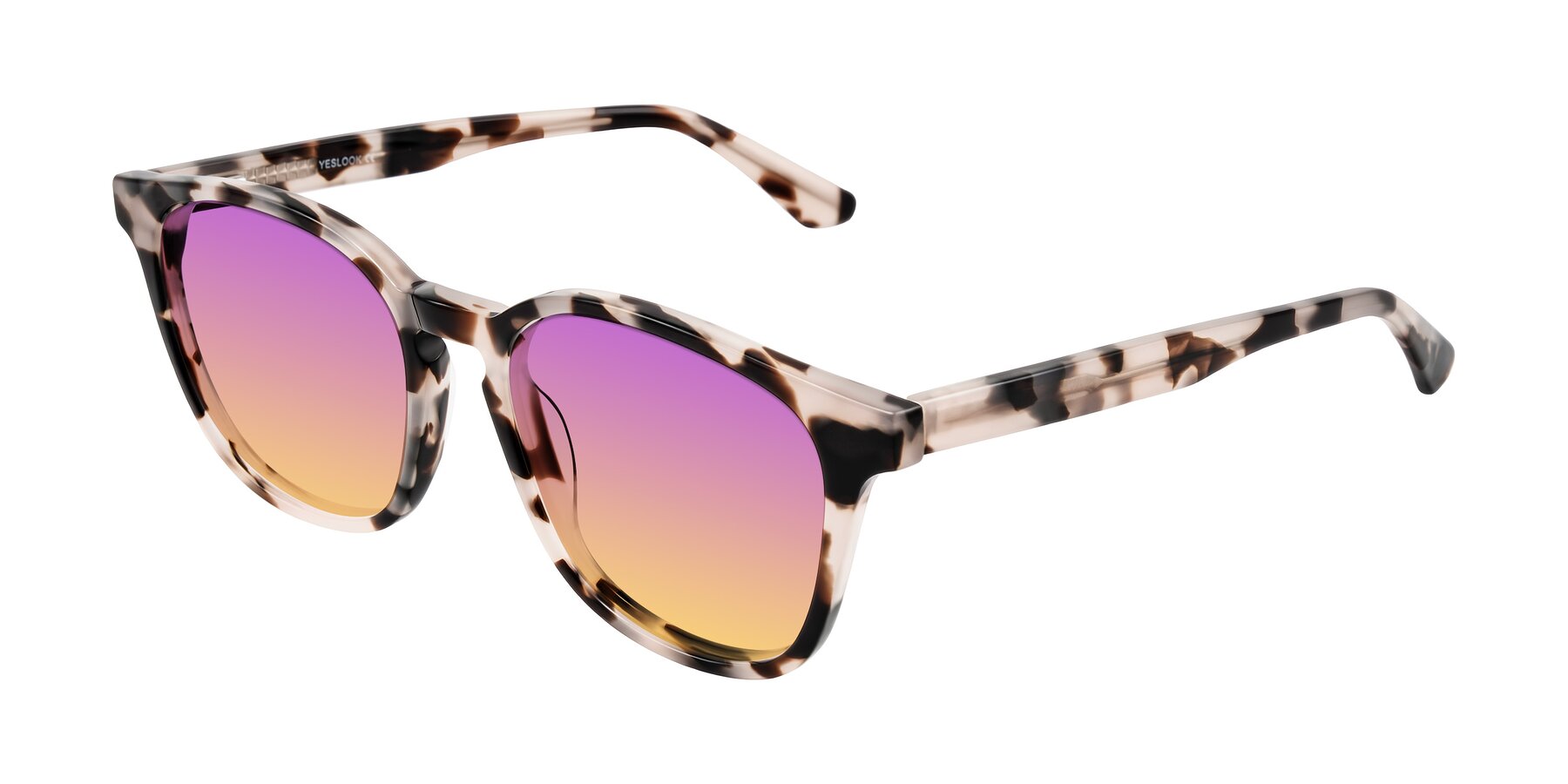 Angle of Finglas in Ivory Tortoise with Purple / Yellow Gradient Lenses