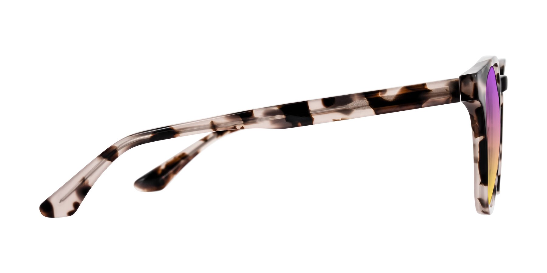 Side of Finglas in Ivory Tortoise with Purple / Yellow Gradient Lenses