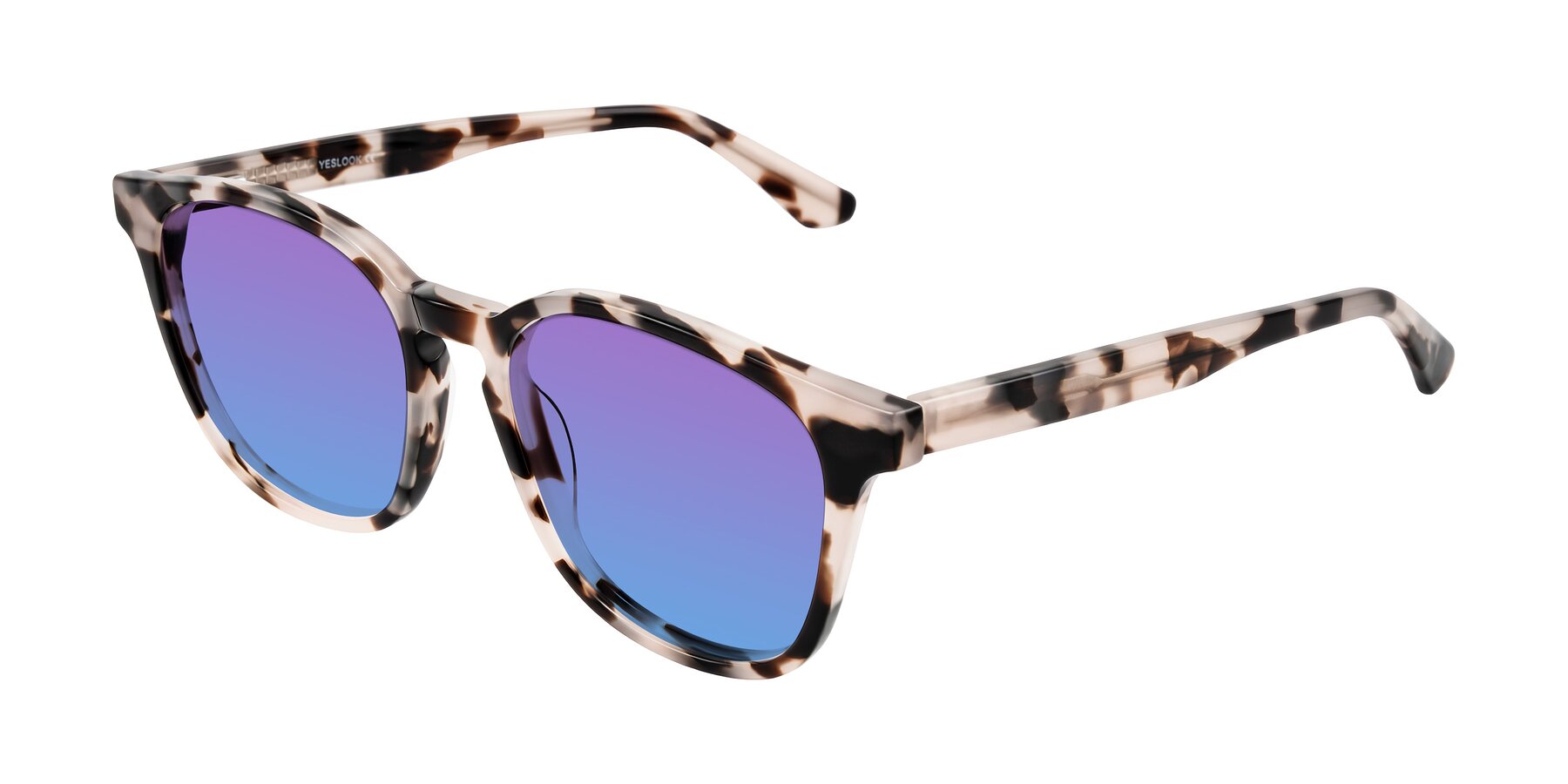 Angle of Finglas in Ivory Tortoise with Purple / Blue Gradient Lenses