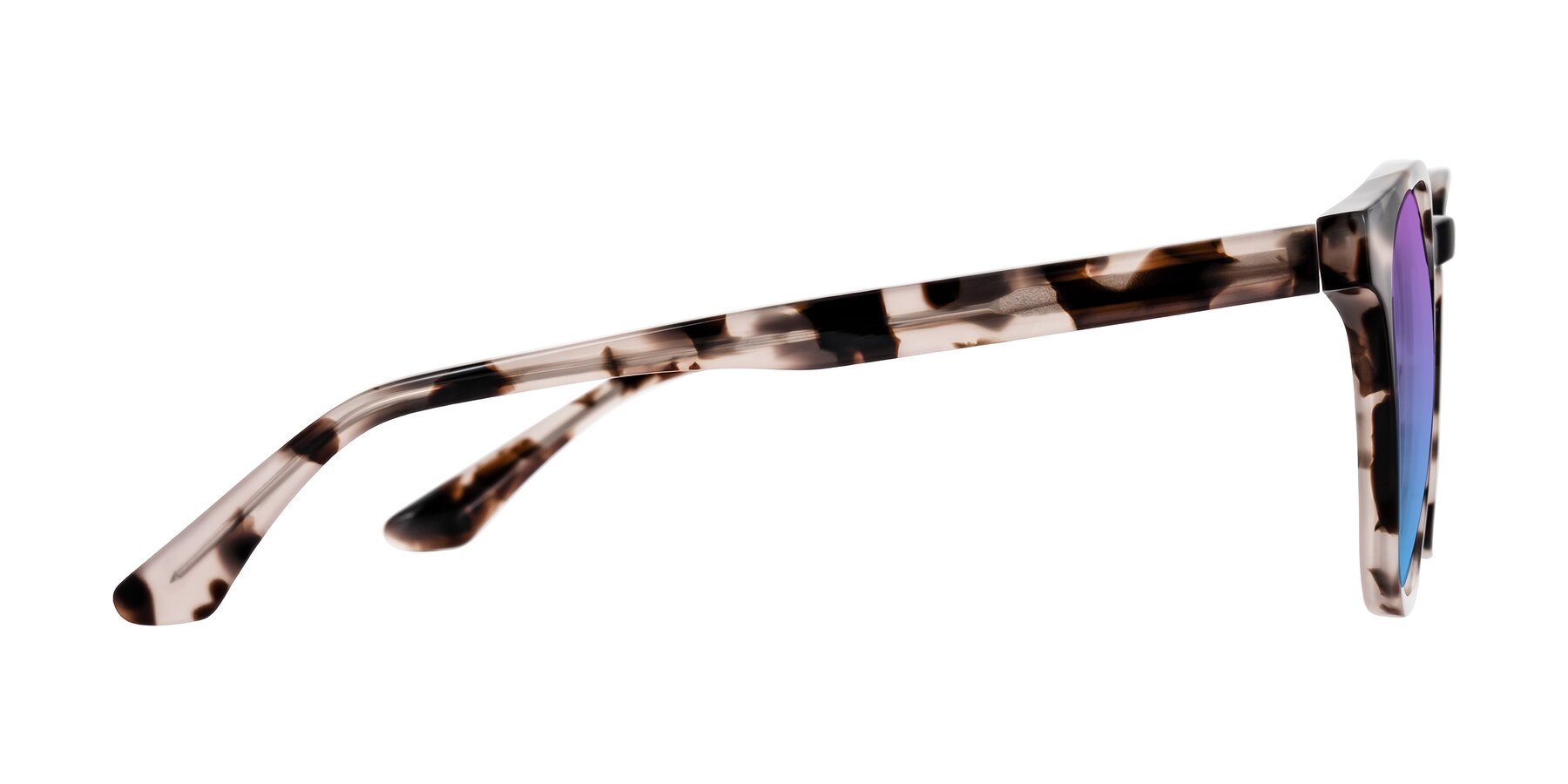 Side of Finglas in Ivory Tortoise with Purple / Blue Gradient Lenses