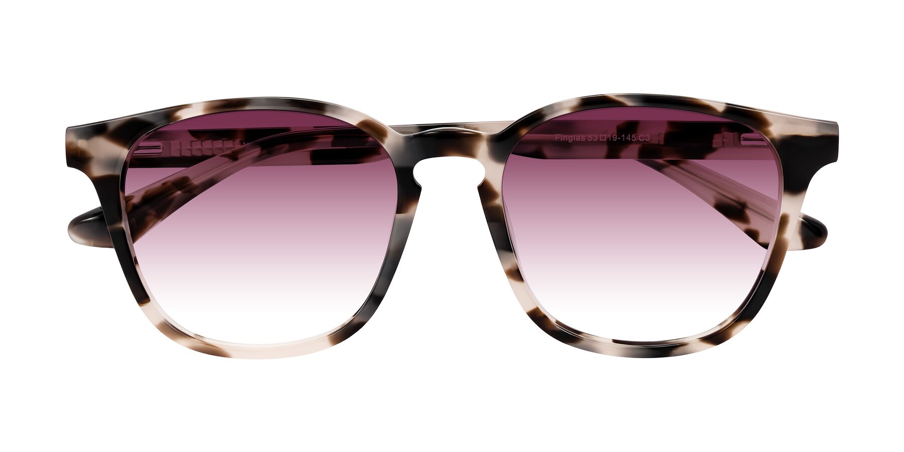 Folded Front of Finglas in Ivory Tortoise with Wine Gradient Lenses