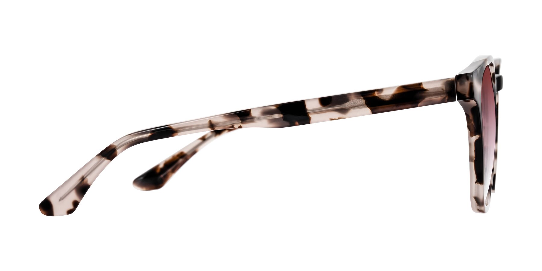 Side of Finglas in Ivory Tortoise with Garnet Gradient Lenses