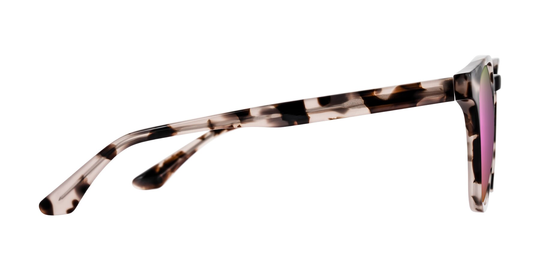 Side of Finglas in Ivory Tortoise with Pink Mirrored Lenses