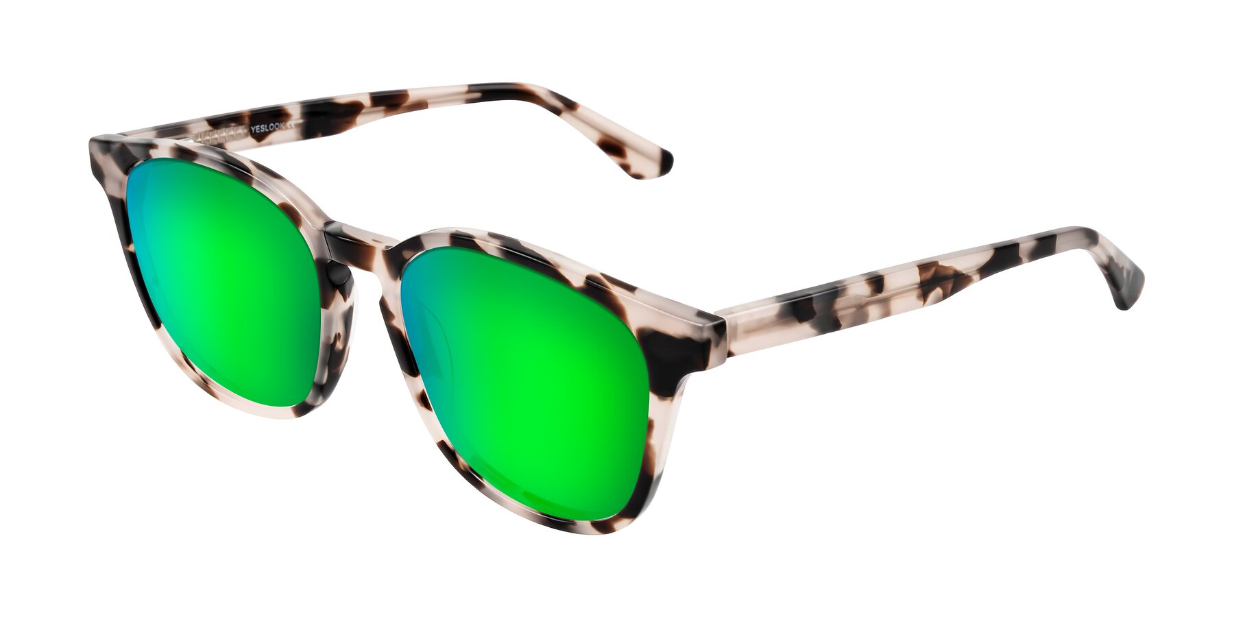 Angle of Finglas in Ivory Tortoise with Green Mirrored Lenses