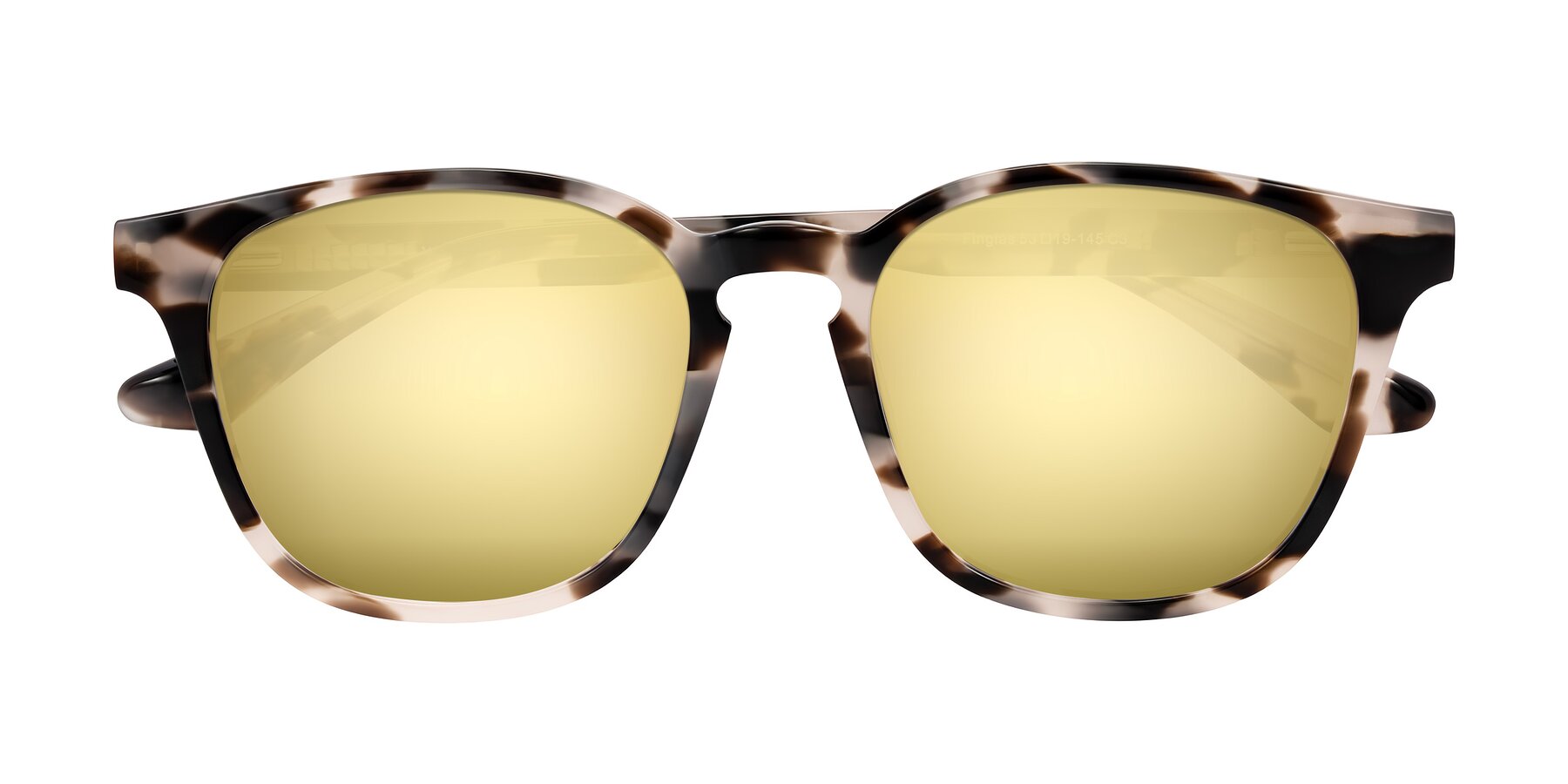 Folded Front of Finglas in Ivory Tortoise with Gold Mirrored Lenses