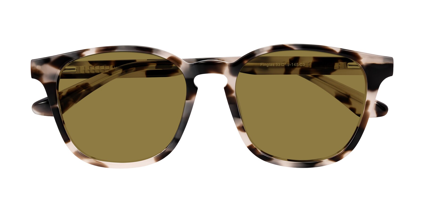 Folded Front of Finglas in Ivory Tortoise with Brown Polarized Lenses