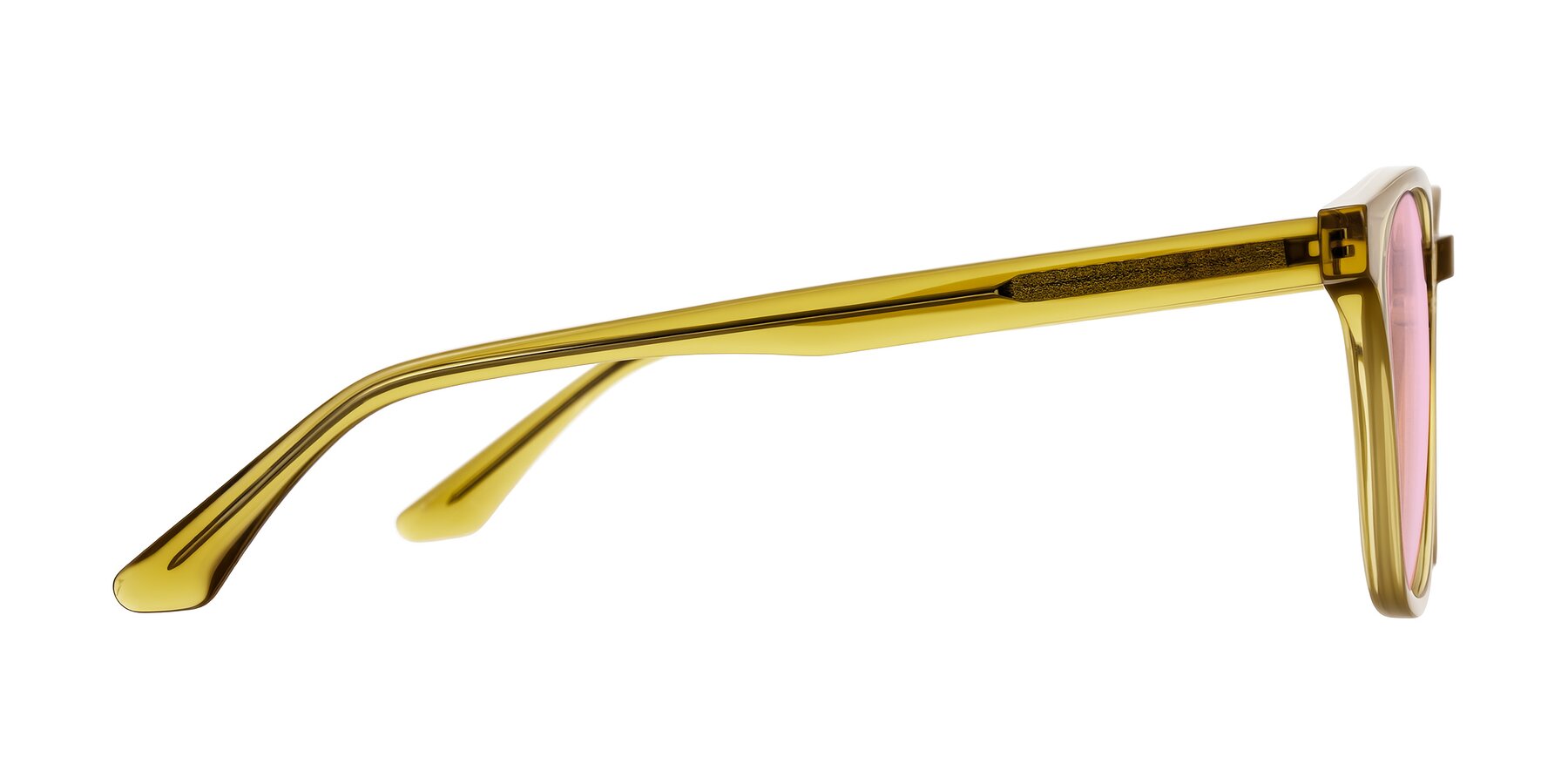 Side of Finglas in Mustard Crystal with Light Pink Tinted Lenses