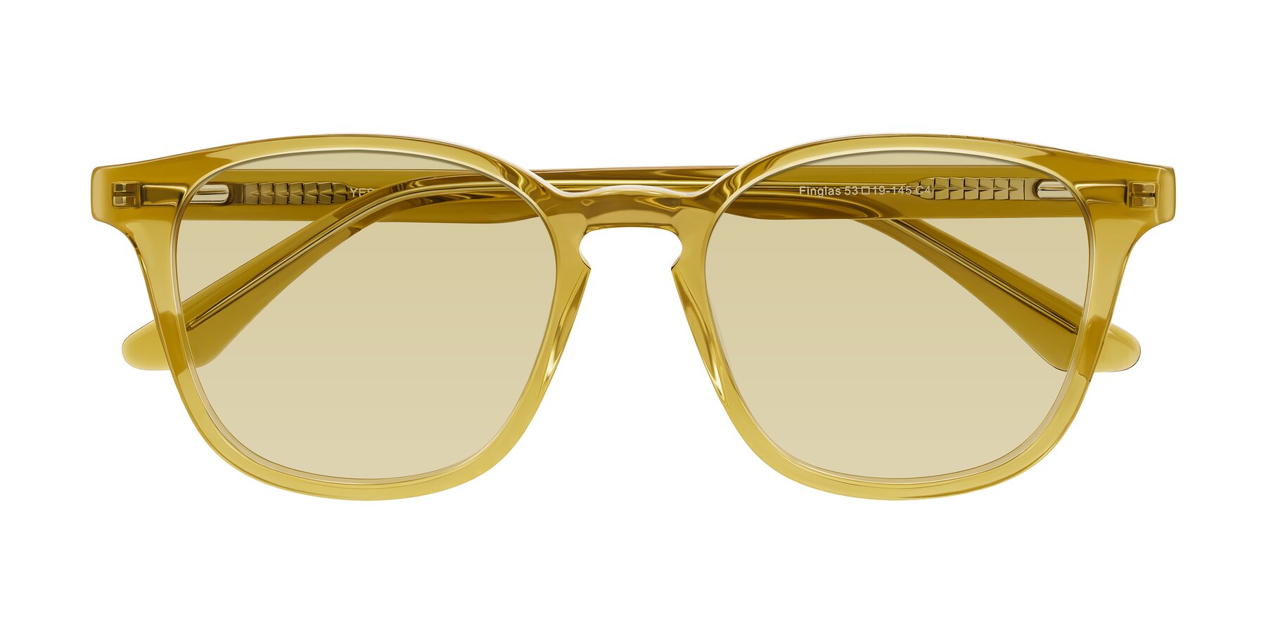 Folded Front of Finglas in Mustard Crystal with Light Champagne Tinted Lenses