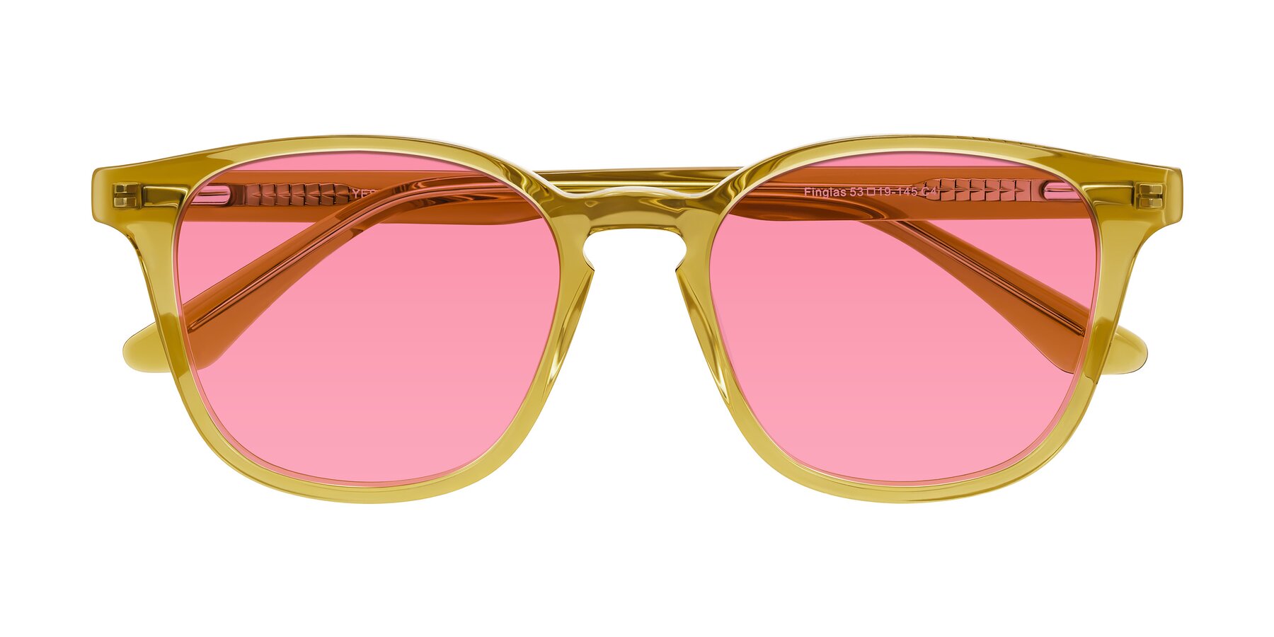Folded Front of Finglas in Mustard Crystal with Pink Tinted Lenses