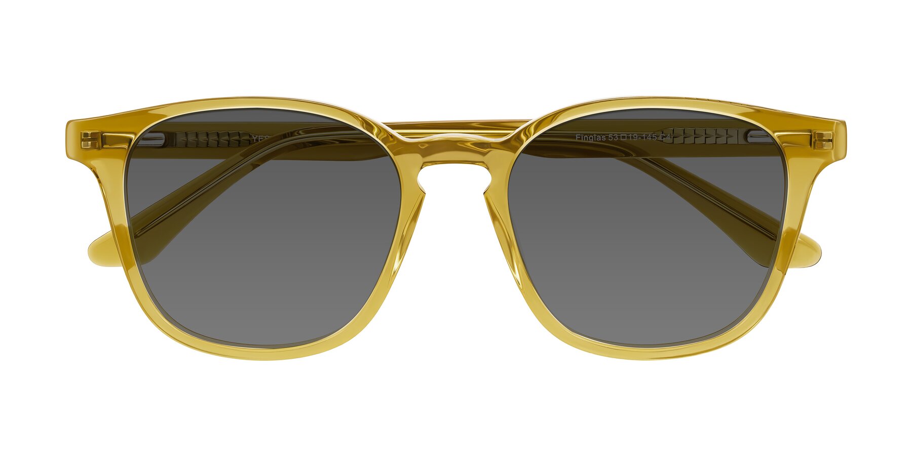 Folded Front of Finglas in Mustard Crystal with Medium Gray Tinted Lenses