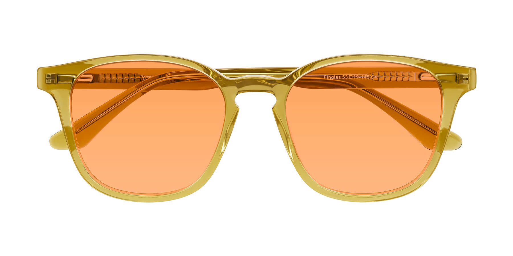 Folded Front of Finglas in Mustard Crystal with Medium Orange Tinted Lenses