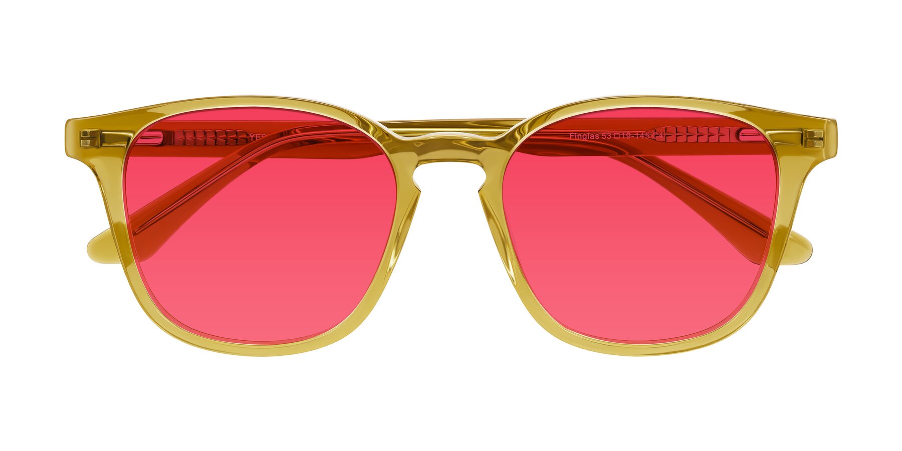 Folded Front of Finglas in Mustard Crystal with Red Tinted Lenses