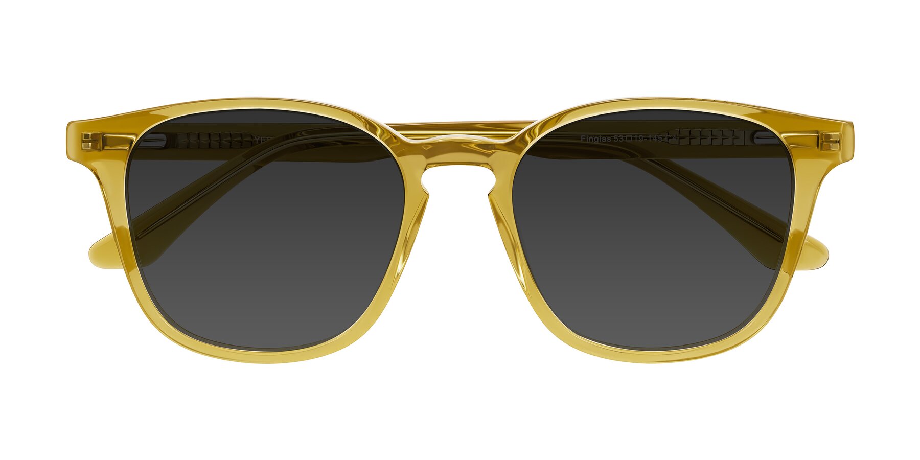 Folded Front of Finglas in Mustard Crystal with Gray Tinted Lenses