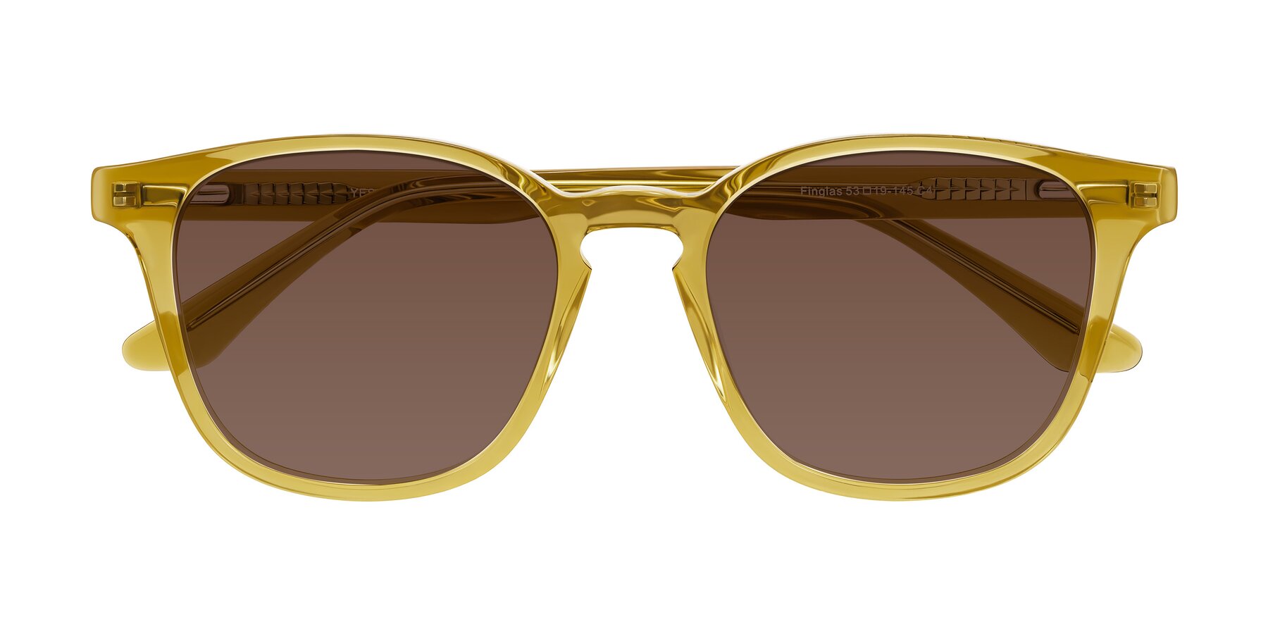 Folded Front of Finglas in Mustard Crystal with Brown Tinted Lenses