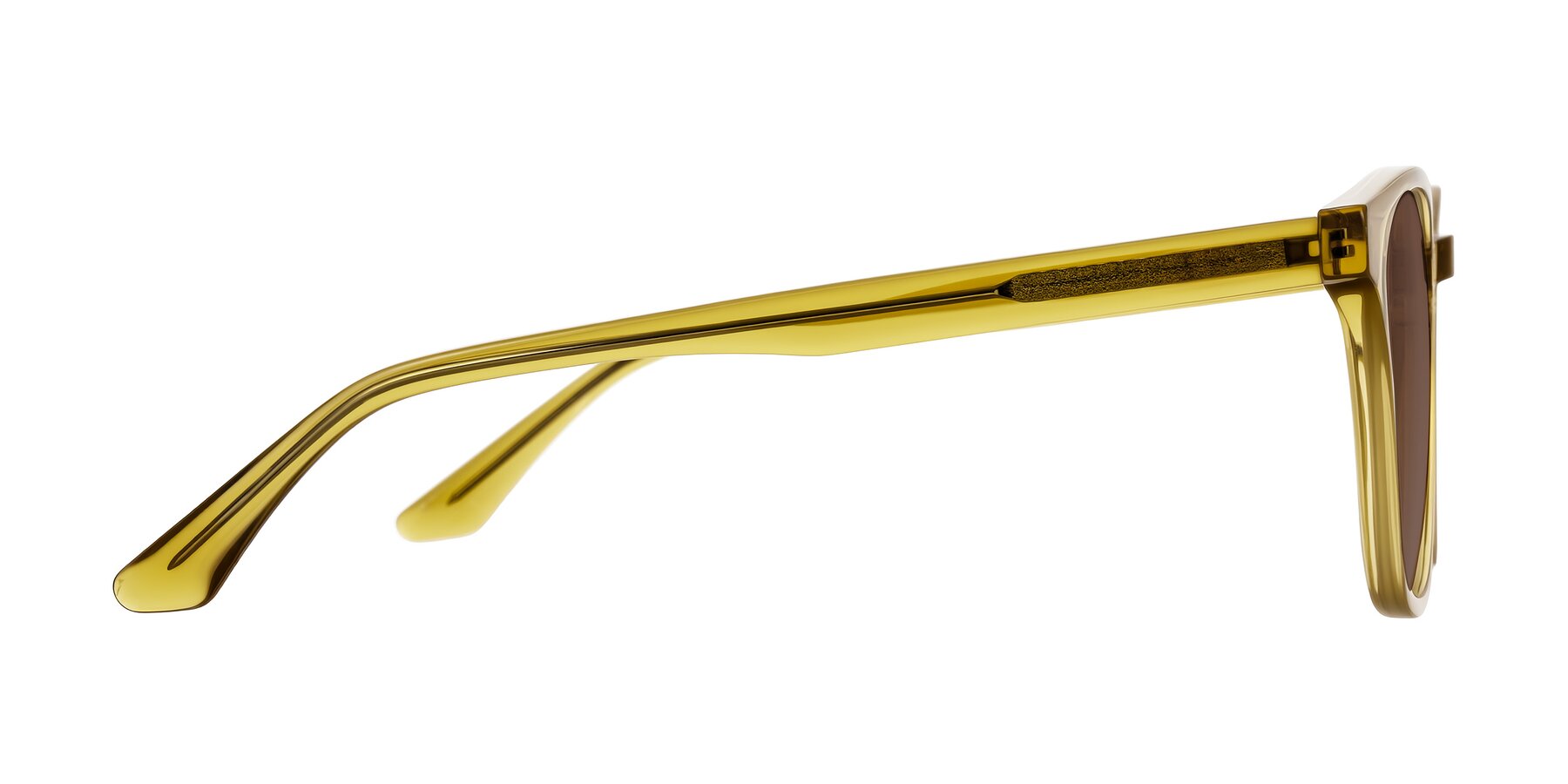 Side of Finglas in Mustard Crystal with Brown Tinted Lenses