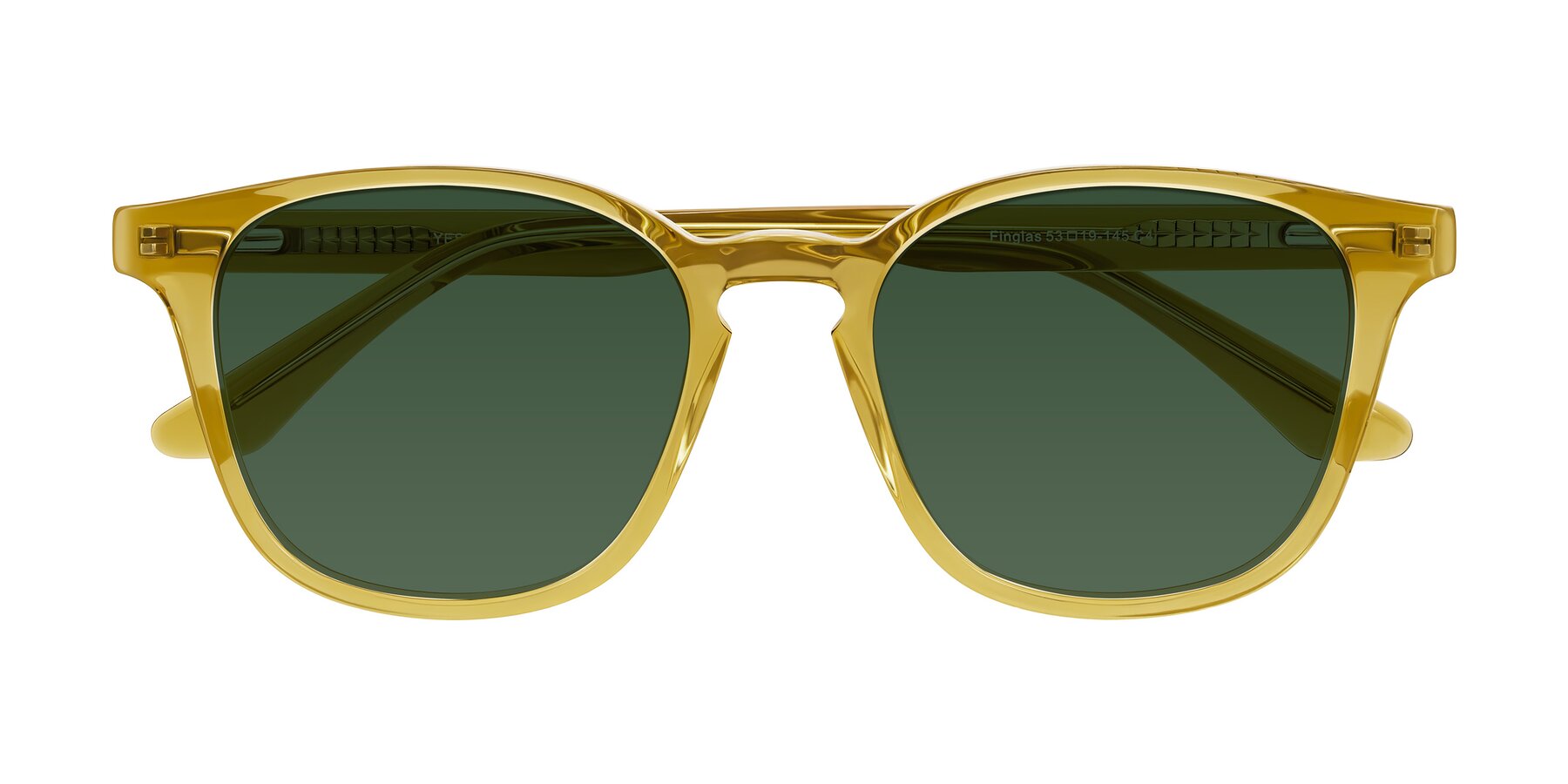Folded Front of Finglas in Mustard Crystal with Green Tinted Lenses