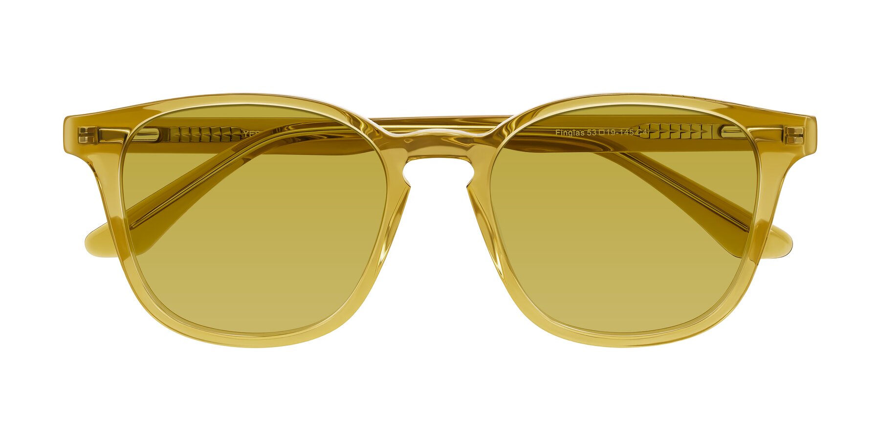 Folded Front of Finglas in Mustard Crystal with Champagne Tinted Lenses