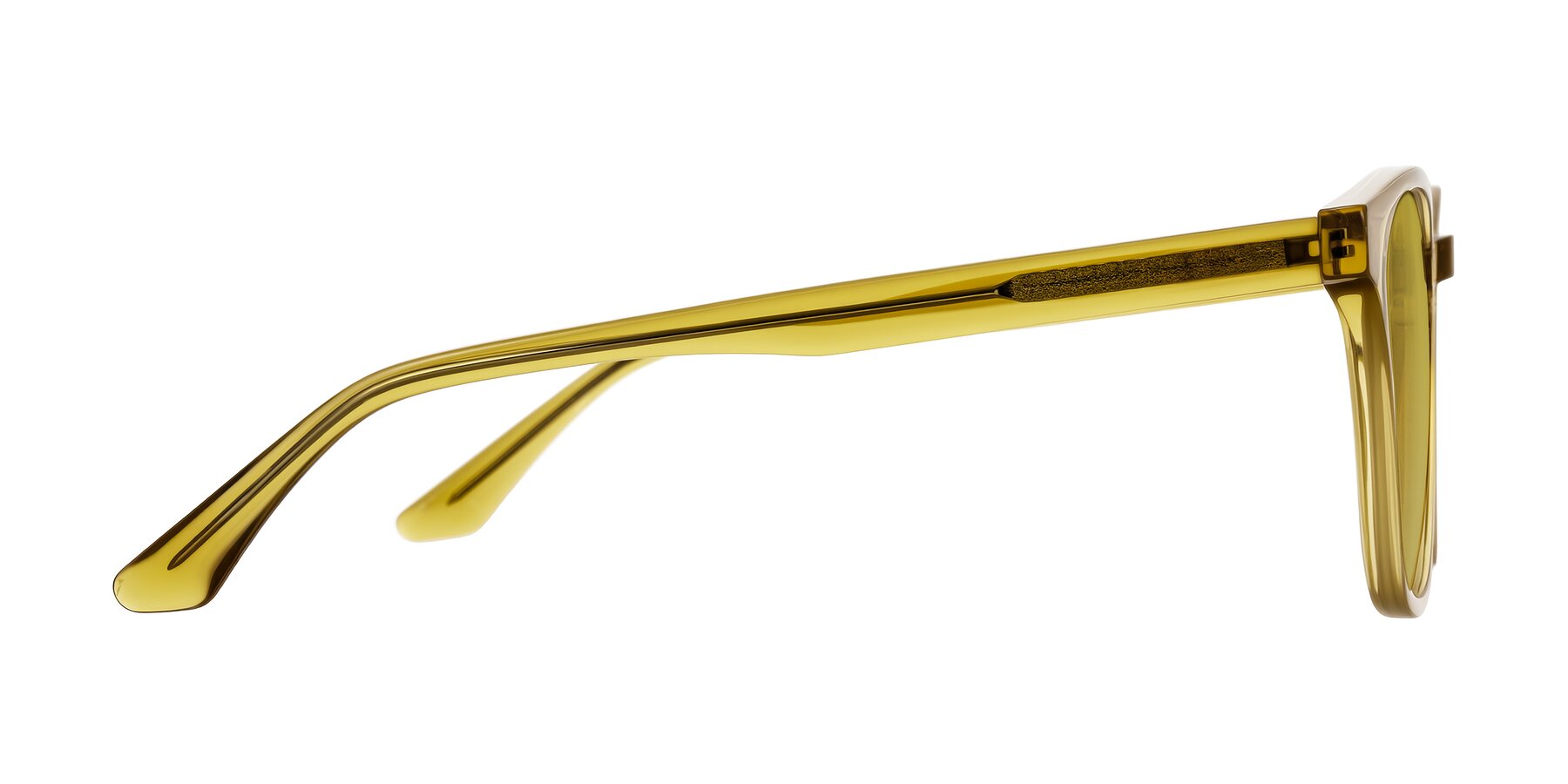 Side of Finglas in Mustard Crystal with Champagne Tinted Lenses