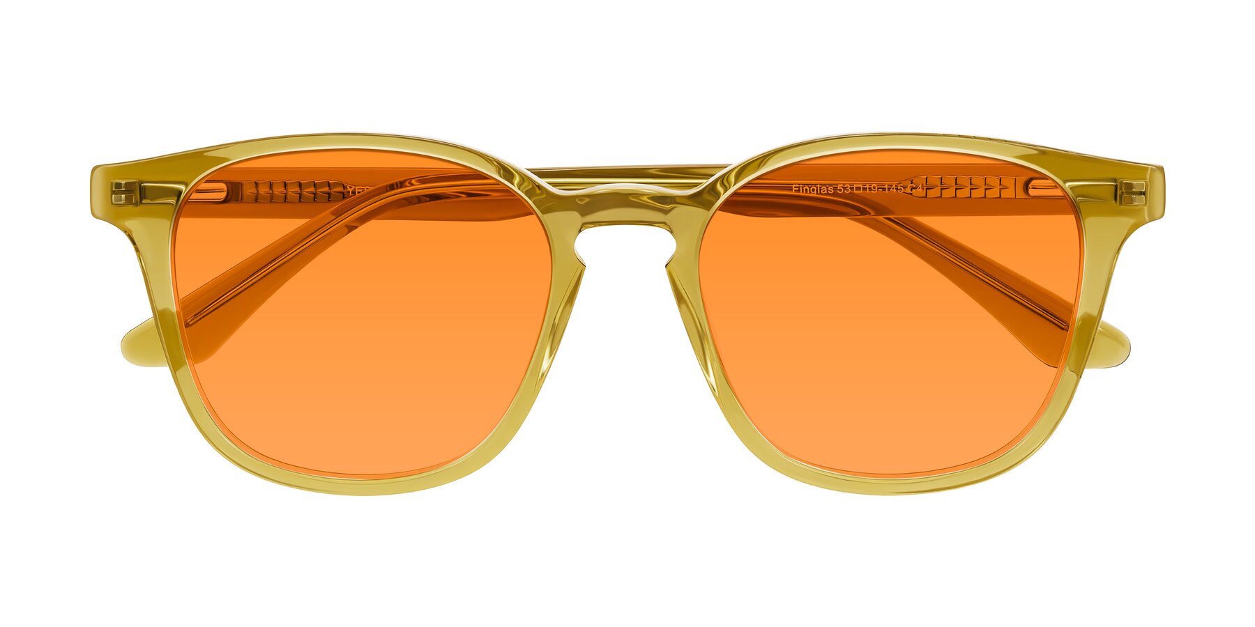Folded Front of Finglas in Mustard Crystal with Orange Tinted Lenses