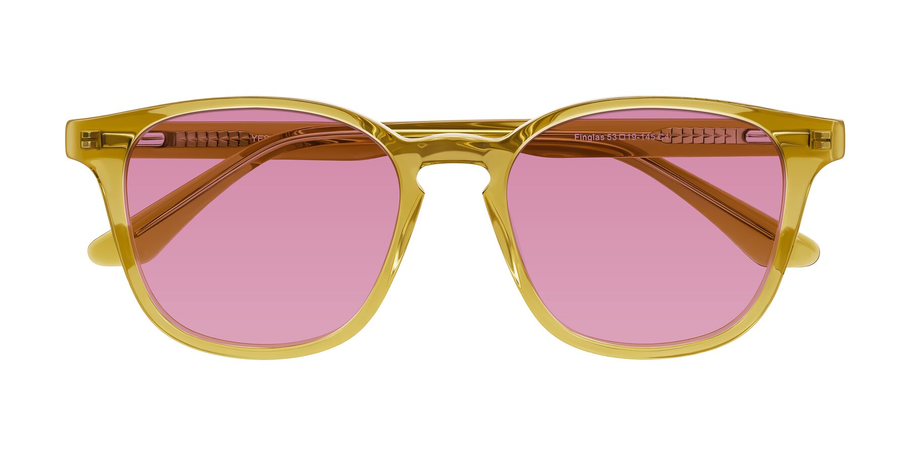 Folded Front of Finglas in Mustard Crystal with Medium Wine Tinted Lenses