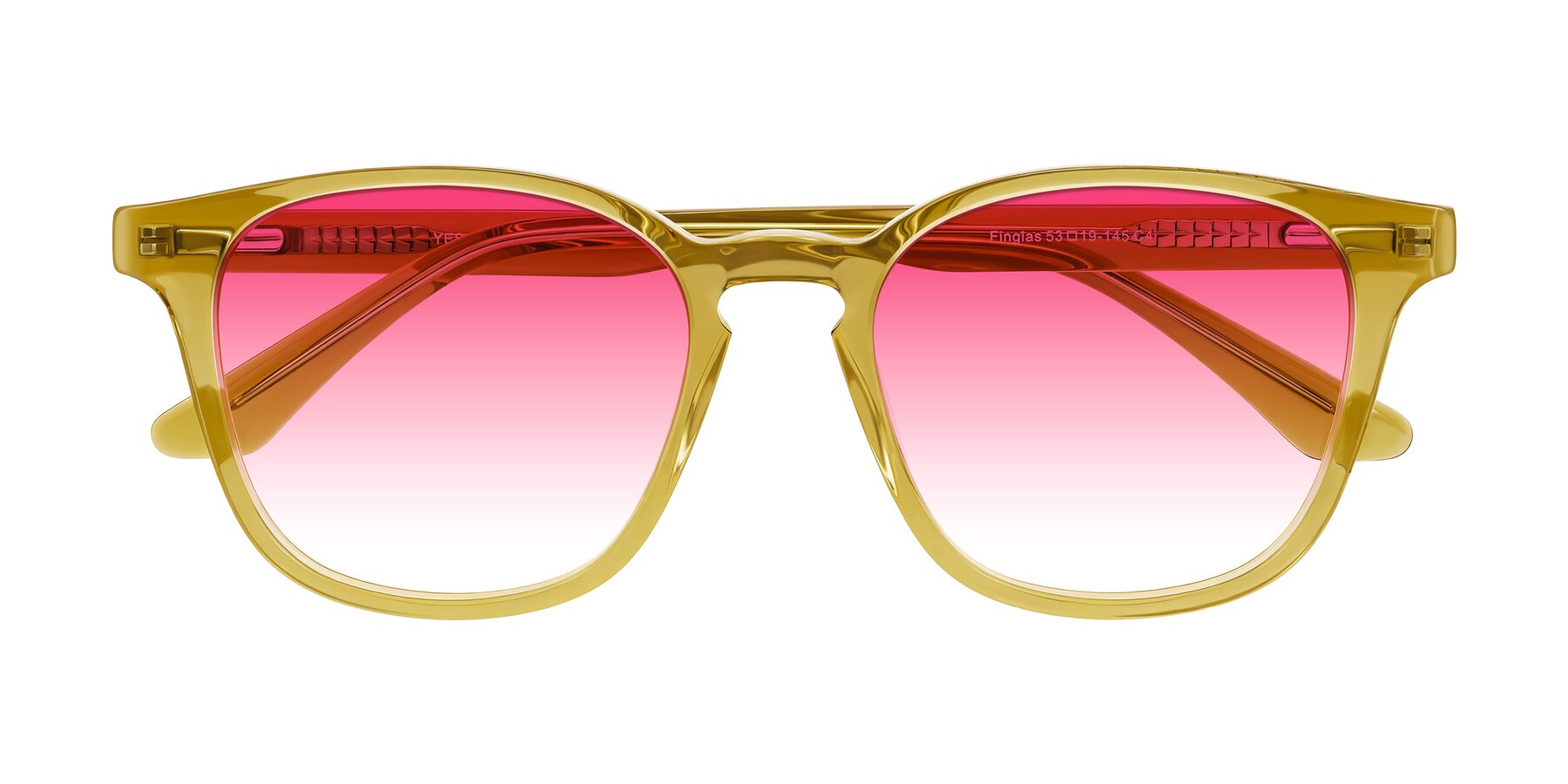 Folded Front of Finglas in Mustard Crystal with Pink Gradient Lenses