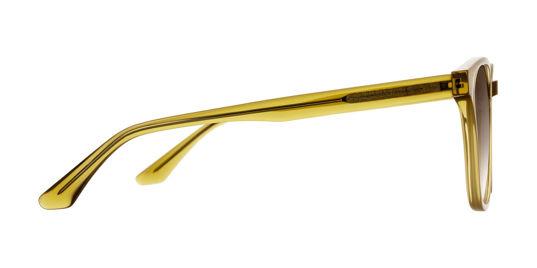 Side of Finglas in Mustard Crystal with Brown Gradient Lenses