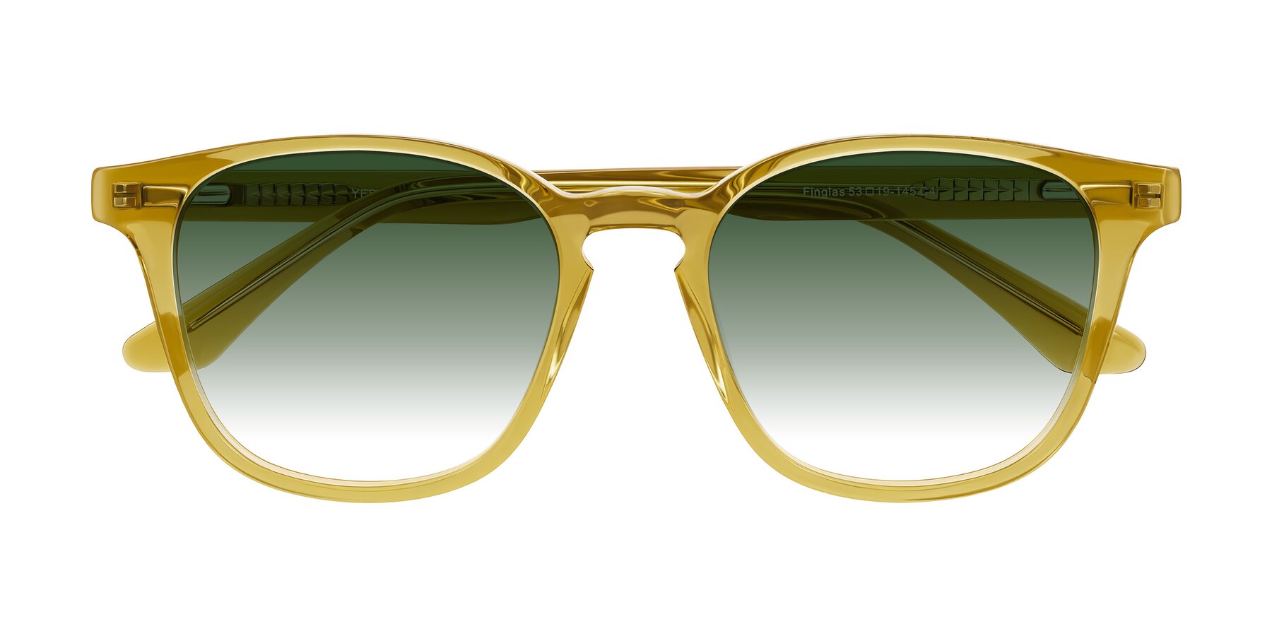 Folded Front of Finglas in Mustard Crystal with Green Gradient Lenses