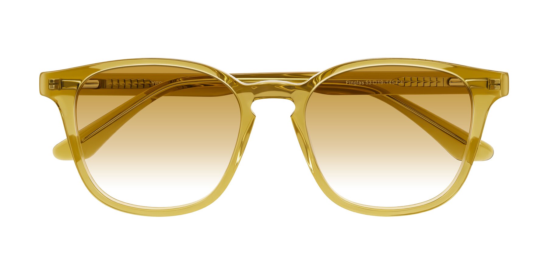Folded Front of Finglas in Mustard Crystal with Champagne Gradient Lenses