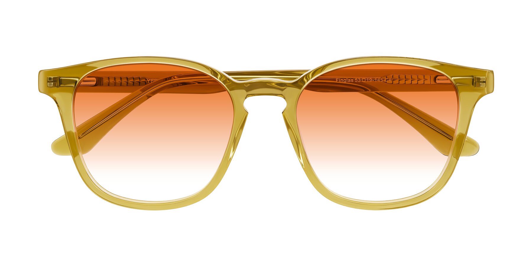 Folded Front of Finglas in Mustard Crystal with Orange Gradient Lenses
