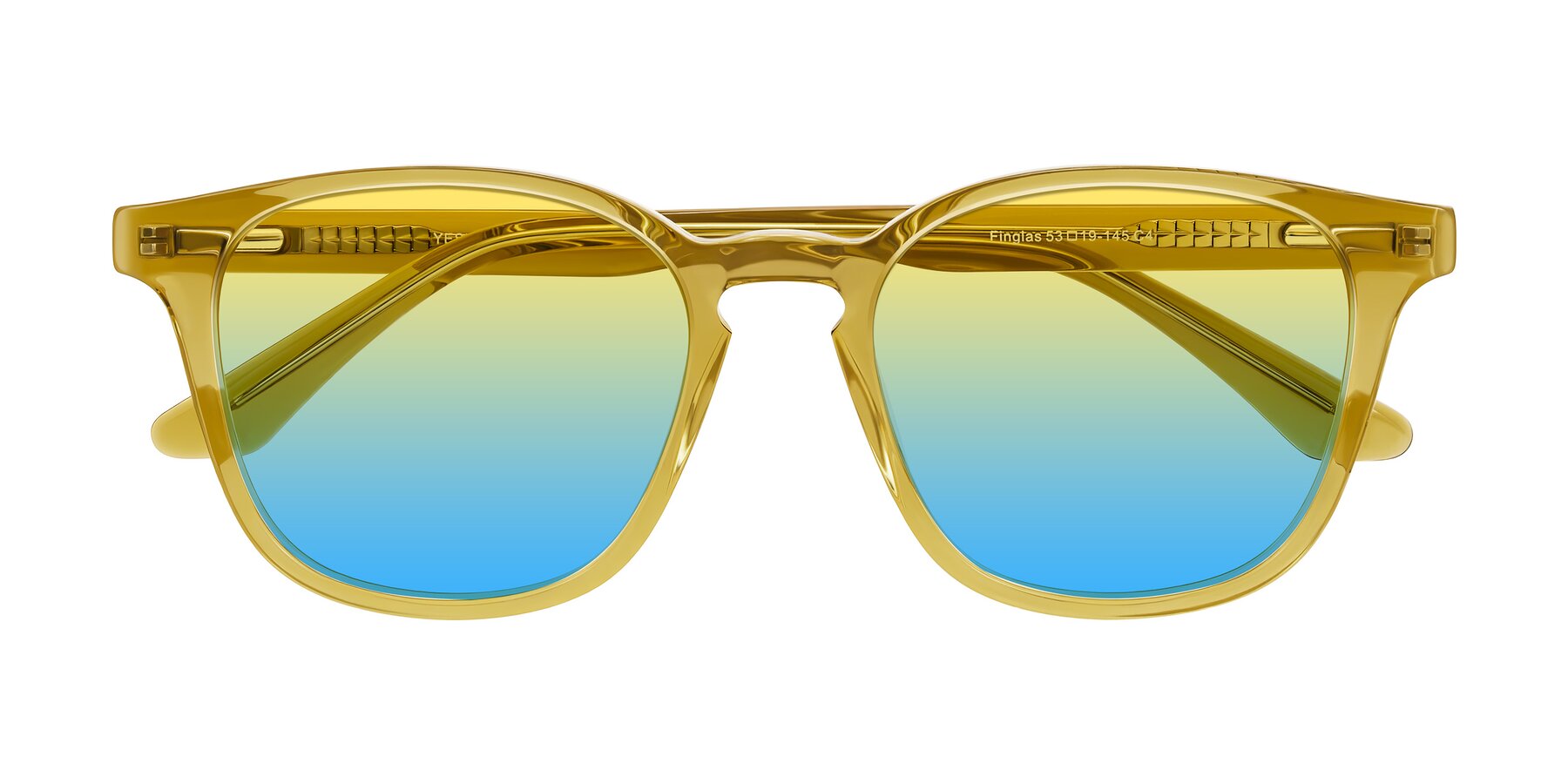 Folded Front of Finglas in Mustard Crystal with Yellow / Blue Gradient Lenses