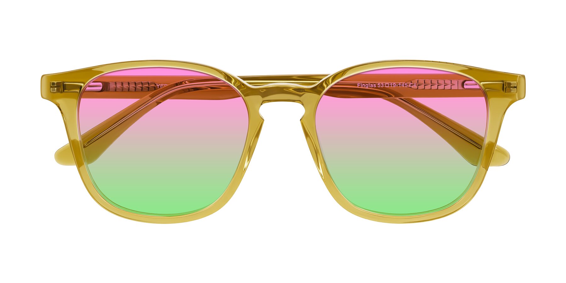 Folded Front of Finglas in Mustard Crystal with Pink / Green Gradient Lenses