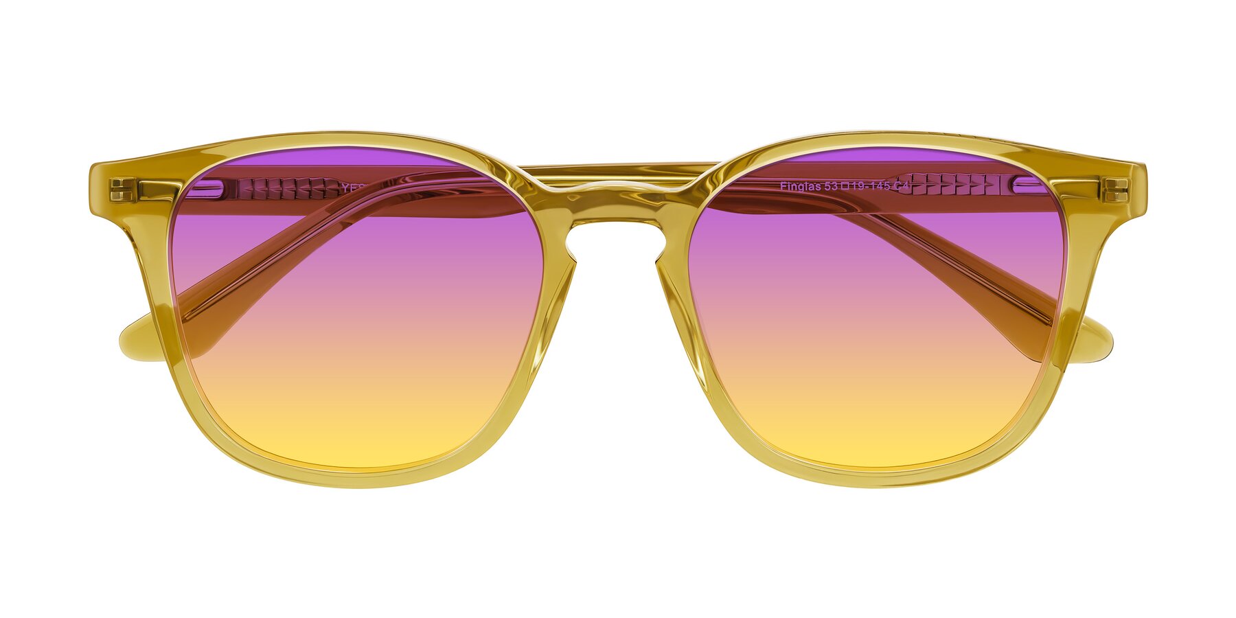 Folded Front of Finglas in Mustard Crystal with Purple / Yellow Gradient Lenses
