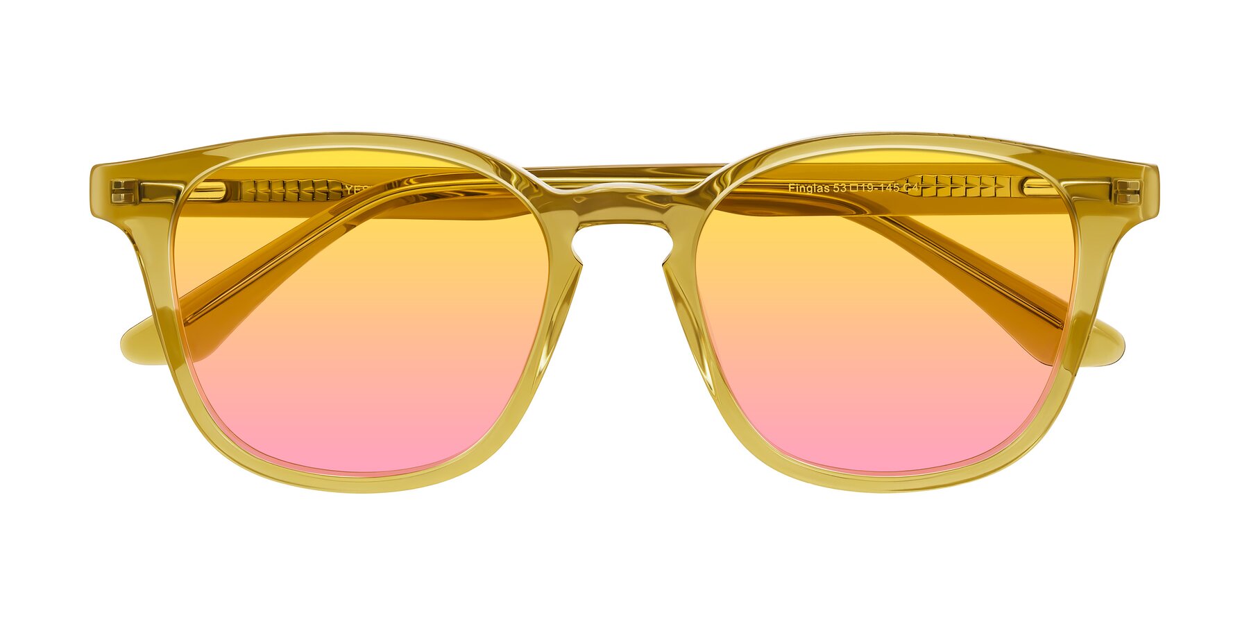 Folded Front of Finglas in Mustard Crystal with Yellow / Pink Gradient Lenses