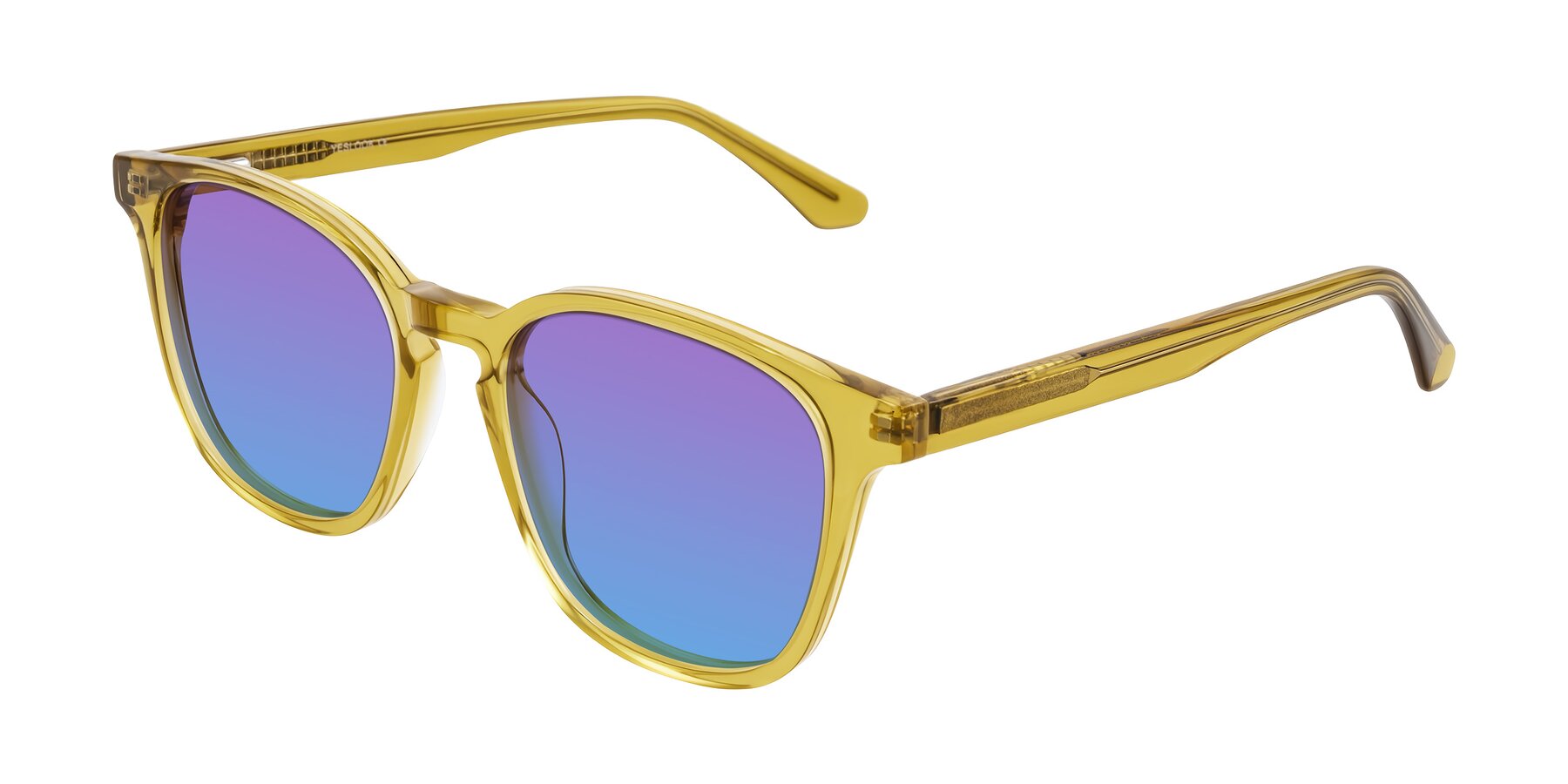 Angle of Finglas in Mustard Crystal with Purple / Blue Gradient Lenses