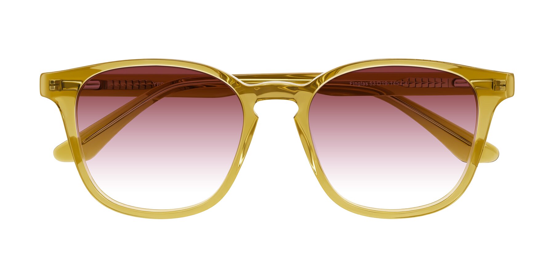 Folded Front of Finglas in Mustard Crystal with Garnet Gradient Lenses
