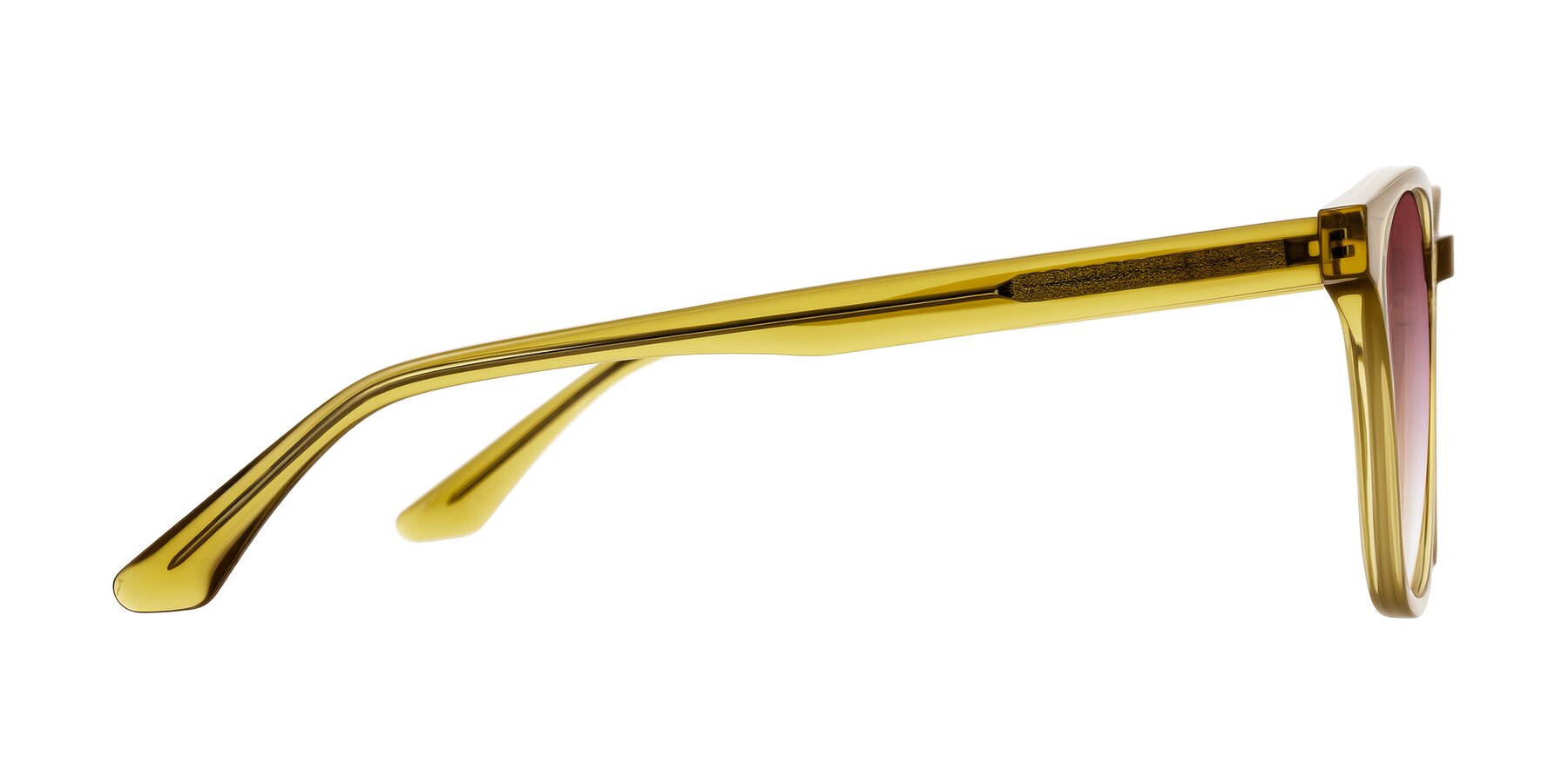 Side of Finglas in Mustard Crystal with Garnet Gradient Lenses