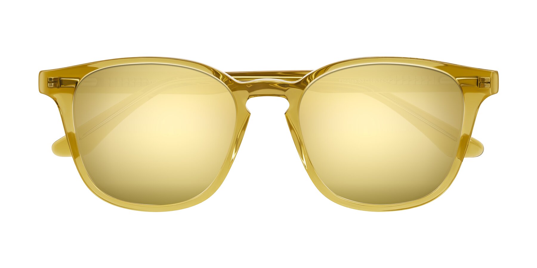 Folded Front of Finglas in Mustard Crystal with Gold Mirrored Lenses