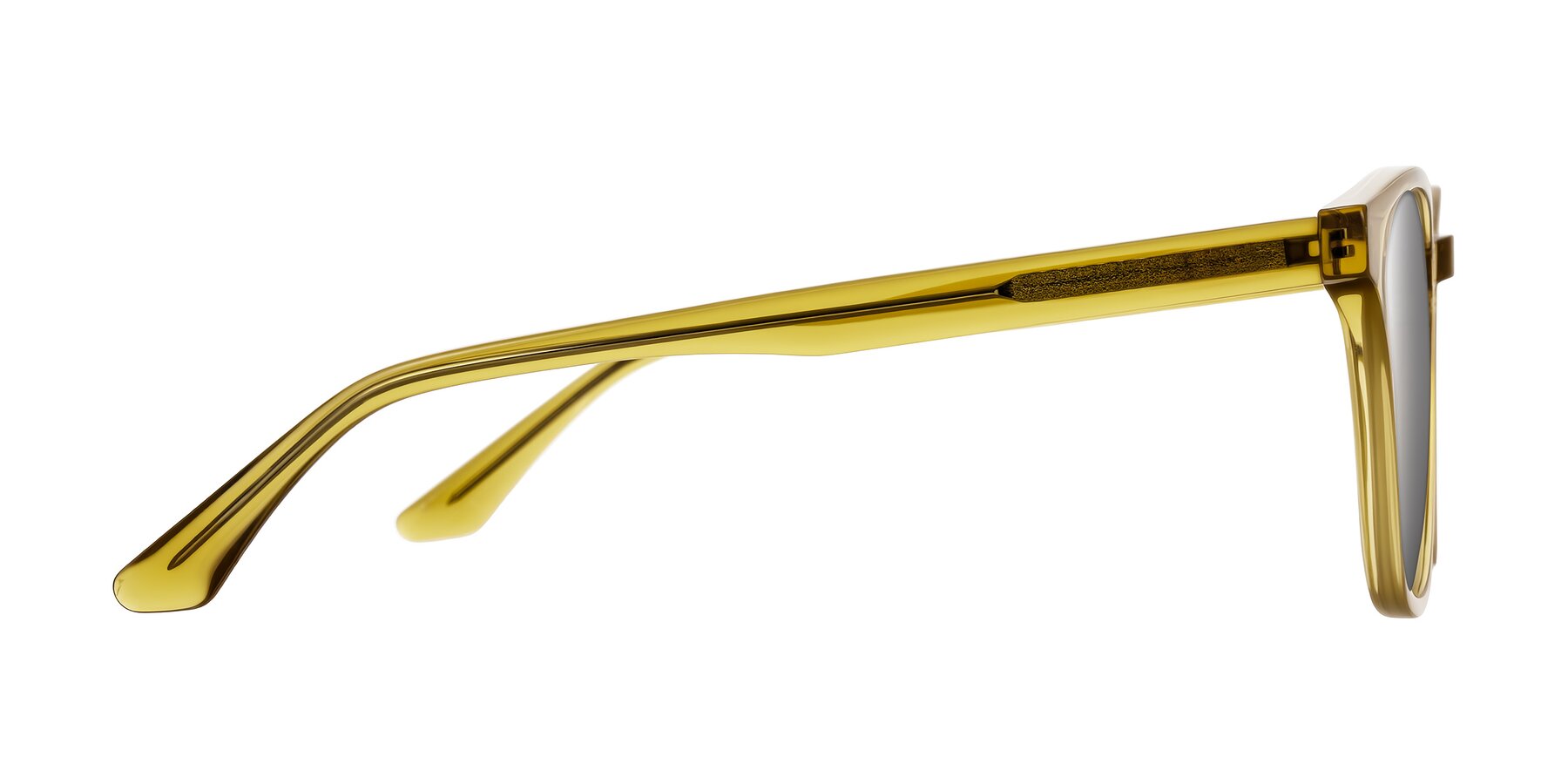 Side of Finglas in Mustard Crystal with Silver Mirrored Lenses