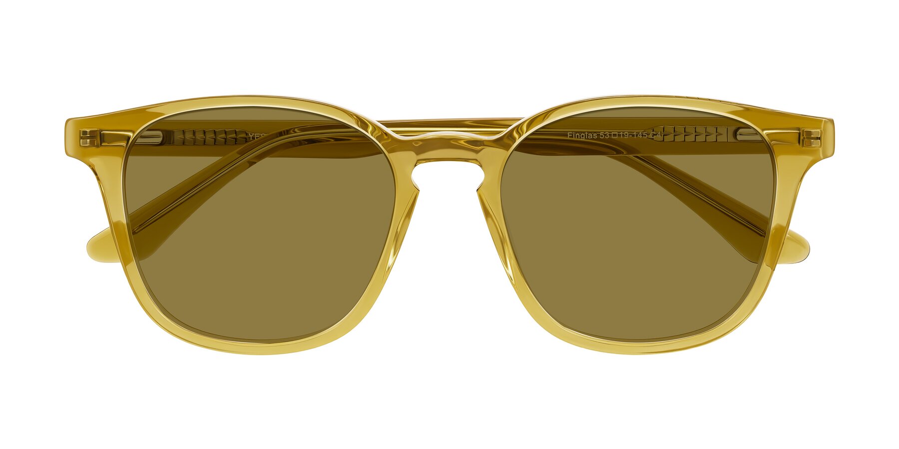Folded Front of Finglas in Mustard Crystal with Brown Polarized Lenses